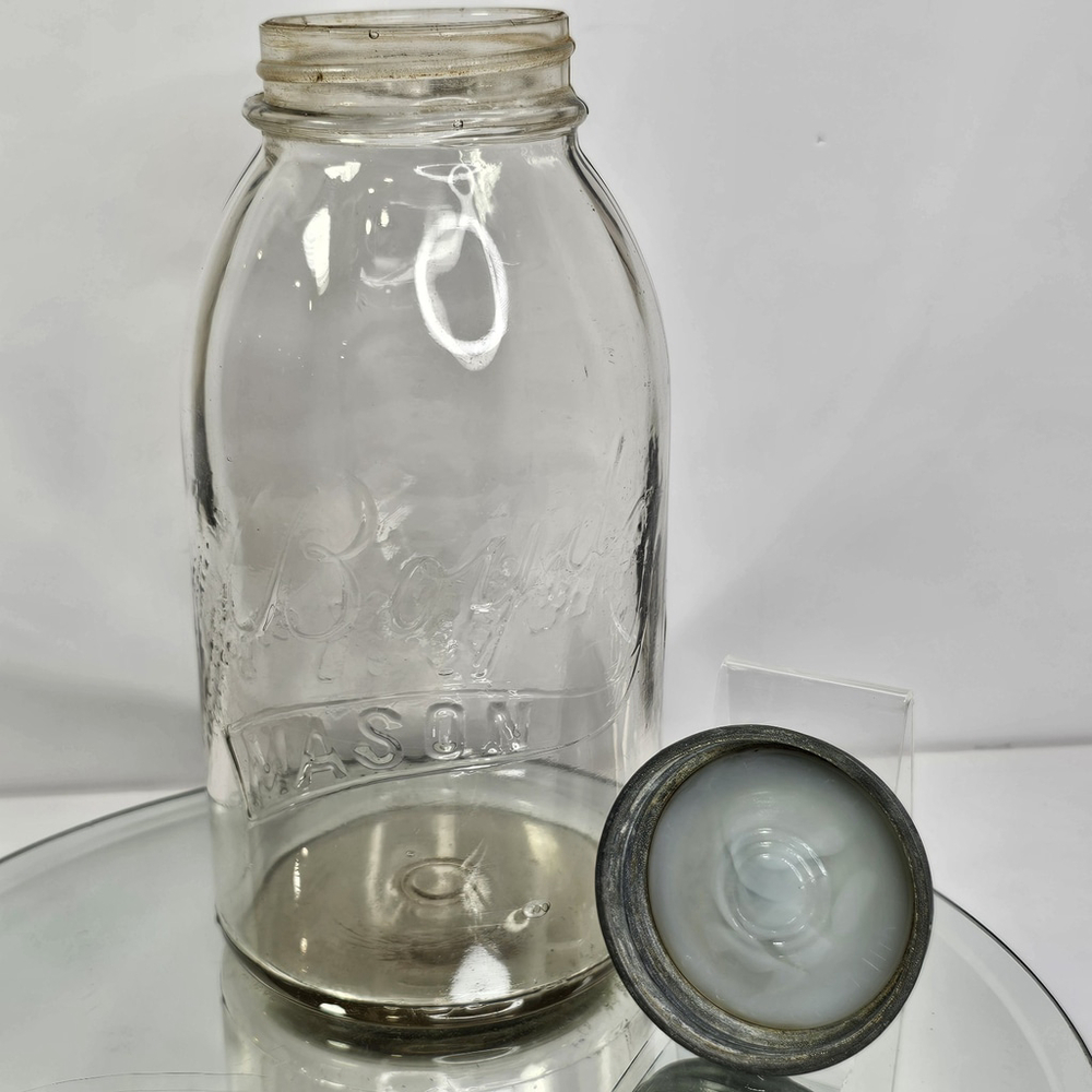 Boyd’s Mason Jar With Rare Original Zinc Glass Screw Lid Nice Condition Very Old